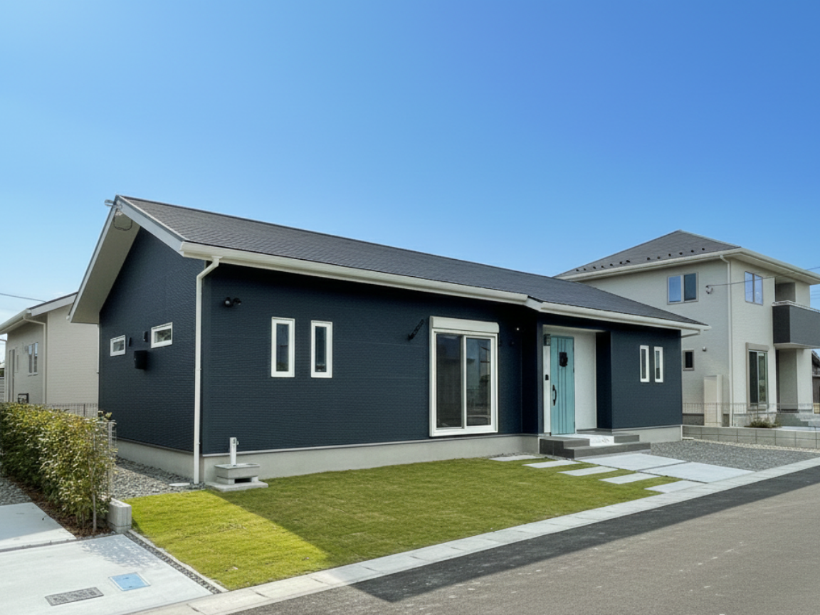 家族が自然に集うリビング中心の家