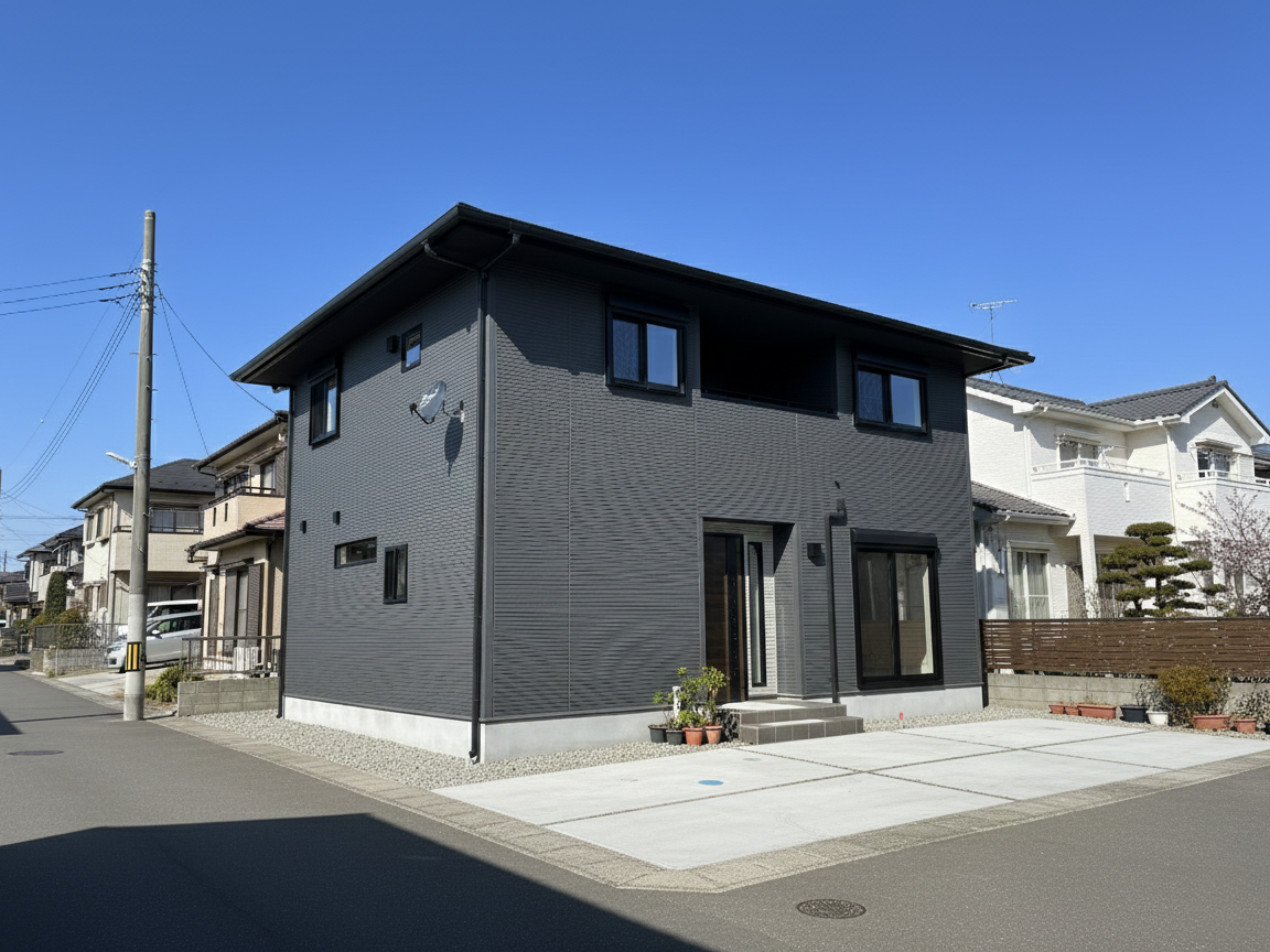 クールな外観から、そのままストレスフリーへ。玄関からの動線が導く快適な暮らし