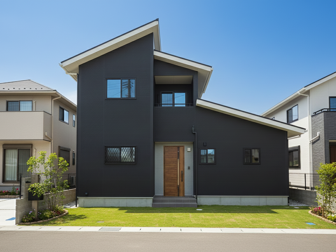 料理が楽しめるキッチンが主役のシックモダンな住まい