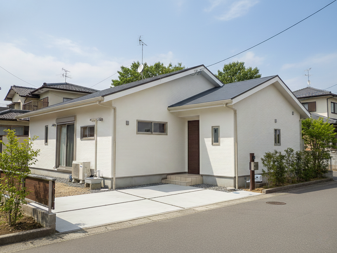 タタミコーナーが一体となった開放感あふれるLDKが魅力の平屋の住まい