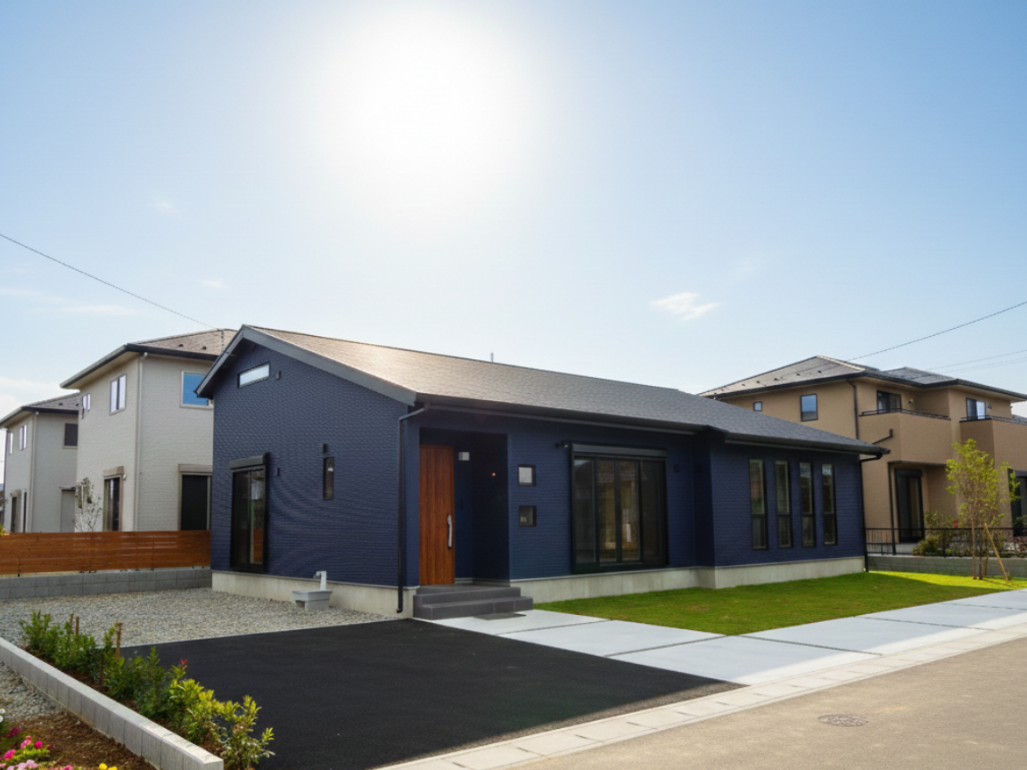 家事ラク『回遊動線』と勾配天井と大きな窓で叶えた開放感あふれる平屋の住まい