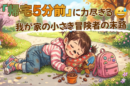 【スタッフのブログ】「帰宅5分前」に力尽きる。我が家の小さき冒険者の末路